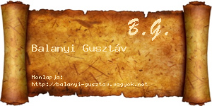 Balanyi Gusztáv névjegykártya